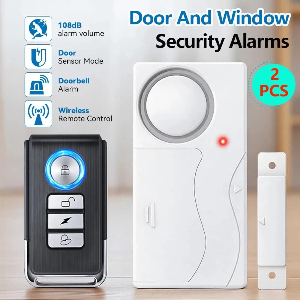 Wireless Door Alarm With Remote Control Anti-Theft Door And Window Security Alarms Home Security Sensor Burglar Alarms