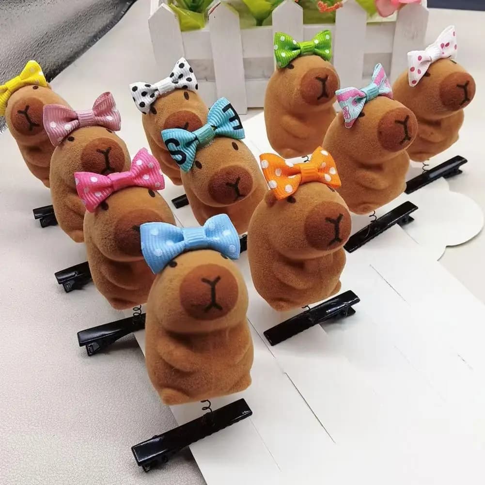 5 pieces cute hairpin fork cardboard animated doll wearing sunglasses hair clips for spring hair decorative decoration for hair fork for hair
