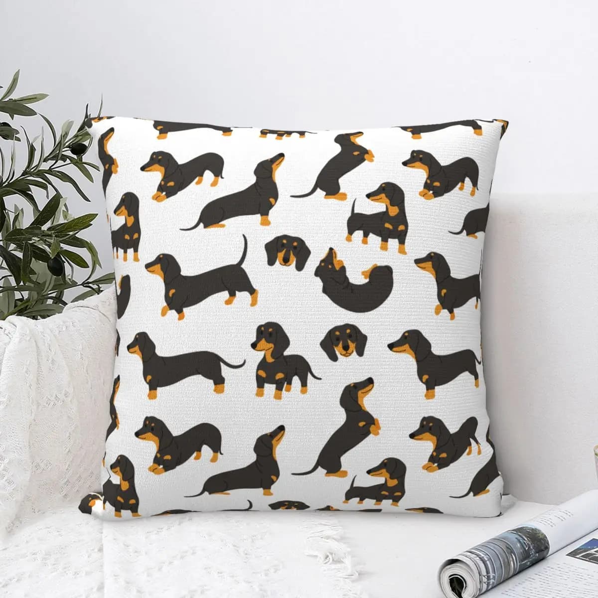 Cuscini per cuscini bassotto per divano, regalo per gli amanti dei cani animali, fodere per cuscini da 45 x 45 cm