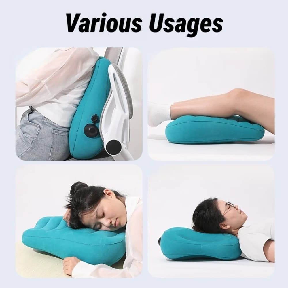 Cuscino Lombare Portatile, Mini Cuscino da Viaggio Gonfiabile Comodo, Morbido e Leggero, Cuscino per Riposo