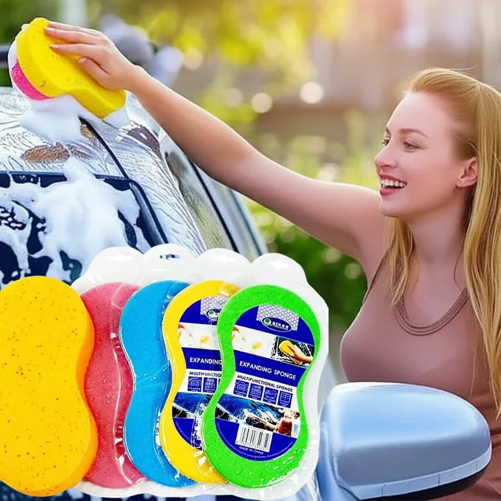 2-5 pezzi spugne per pulizia domestica ad alta densità grande a nido d'ape a forma di 8 spugna per lavaggio auto cucina bagno strumenti per la pulizia della schiuma