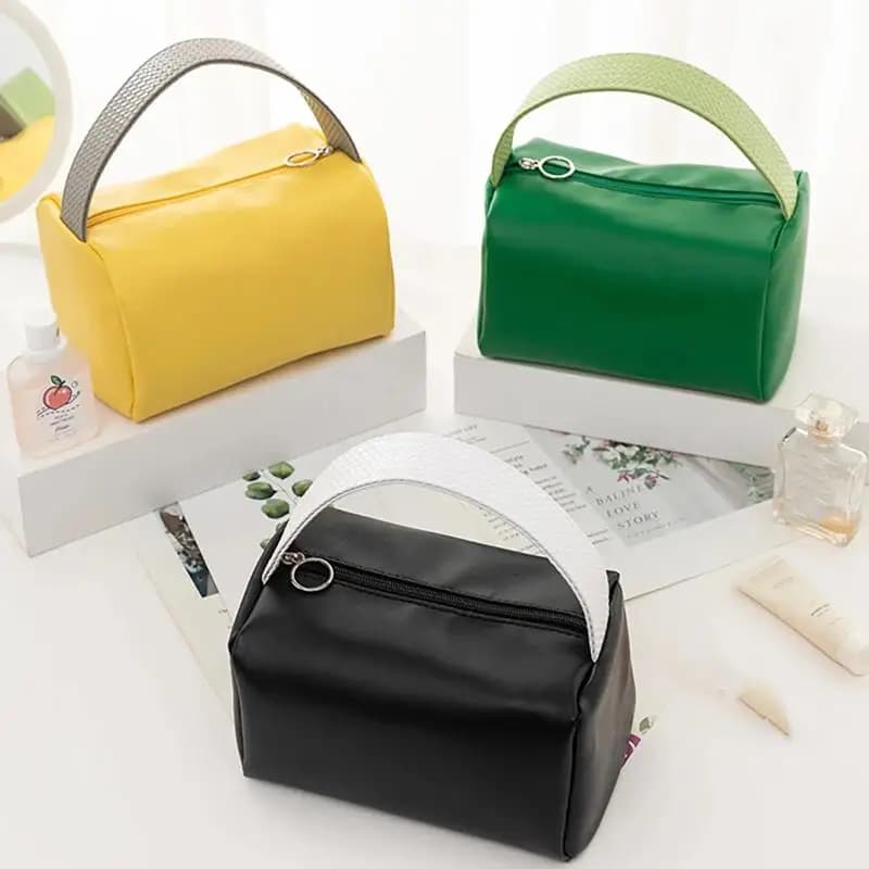 New Cosmetic Bag PU Pillow Makeup Pouch Women's Large-Capacity Storage Organizer Multifunctional Travel Toiletry Kit Handbag