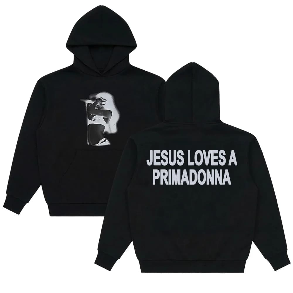 Jesus Loves A Primadonna Hoodie Nessa Barrett Long Sleeve Sweatshirt Women Men with Hooded Clothes Gift for Fan Pullover Casual