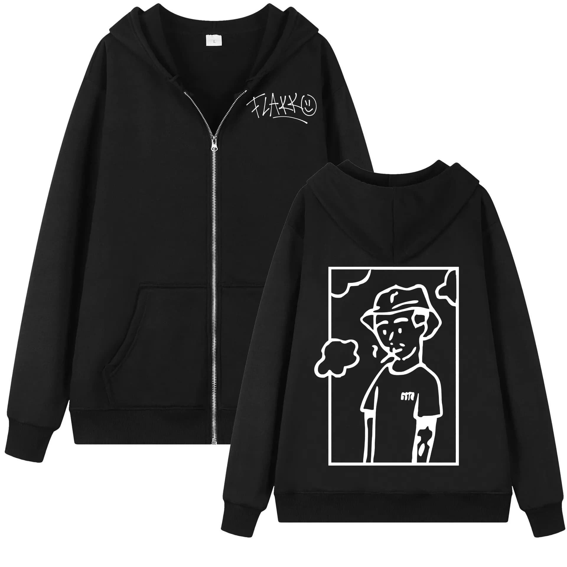 Rapper Rels B Merch Zipper Hoodie High Quality Fleece Oversized Zip Up Pullovers Men Women Fashion Hip Hop Hooded Sweatshirts