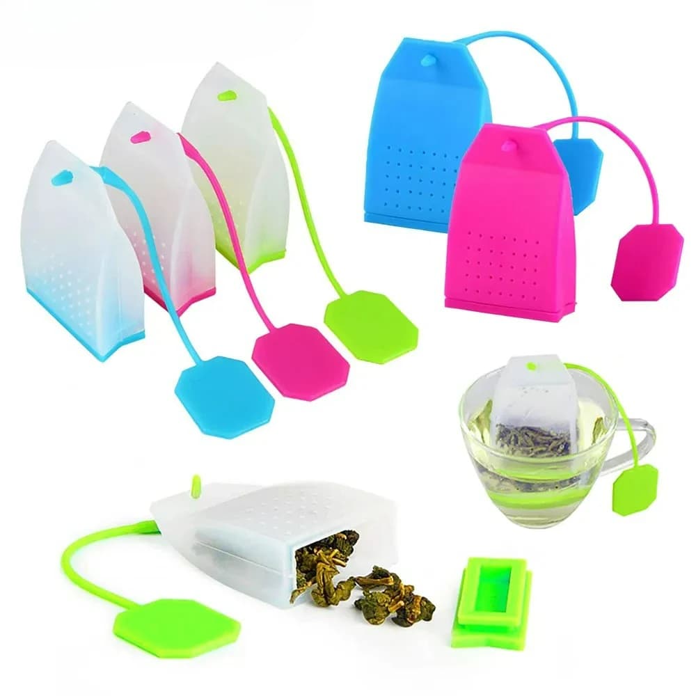 3/6pcs Silicone Food Grade Silicone Colino da tè Infusori per il tè Sacchetto di tè Filtro per il tè Infusore Diffusore Caffè Tè Strumenti Utensili da cucina