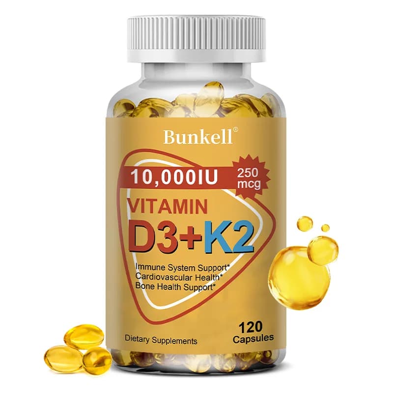 Vitamin D3 supplement and K2, supports improved absorption, supports heart, bones, teeth, immune health, heart health