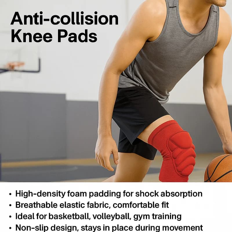 1 paio di ginocchiere, protezione anticollisione in spugna spessa per basket, pallavolo, calcio, wrestling, ciclismo, lavoro