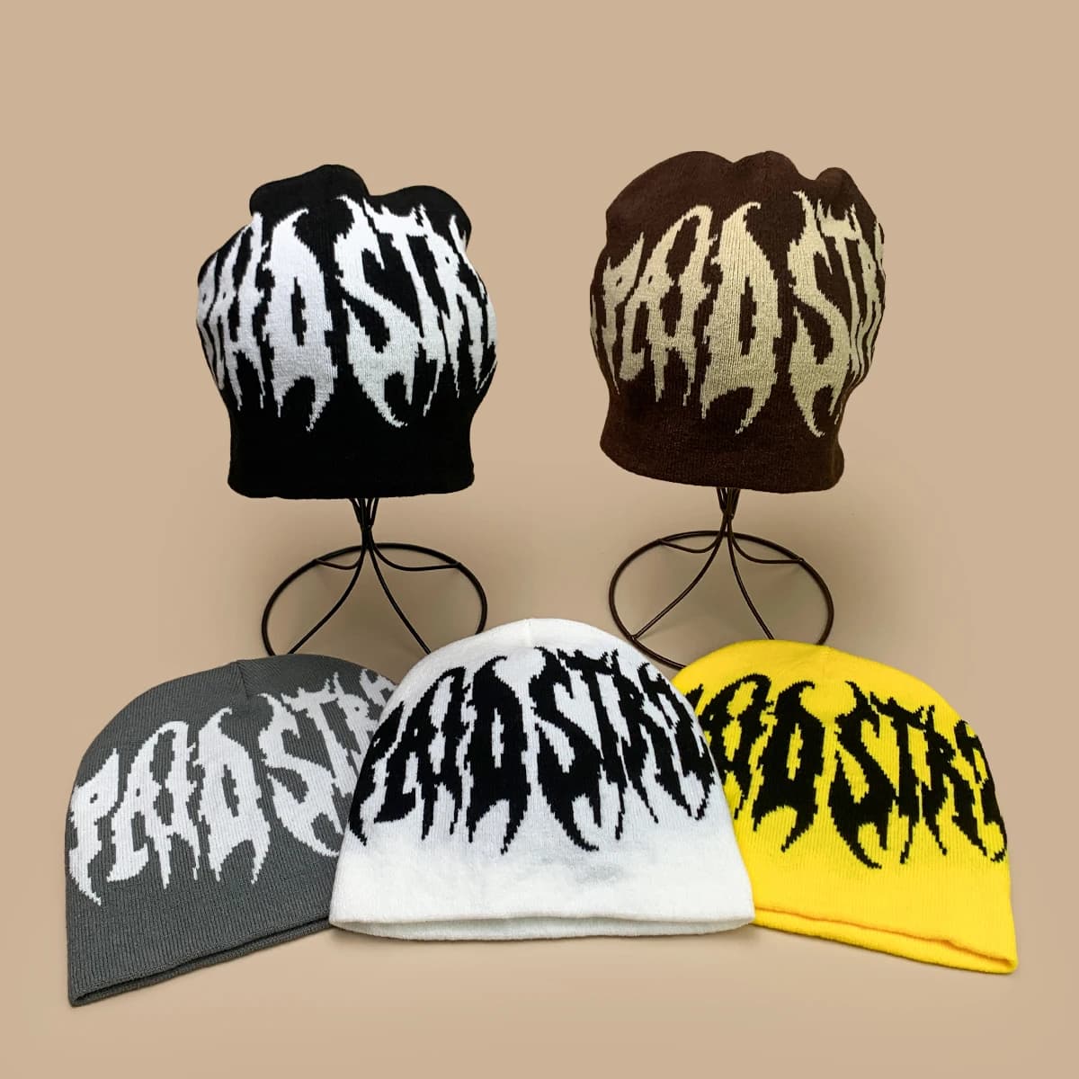 Street Jacquard Fiamma Lettere Cappelli lavorati a maglia Nuovi uomini Donne Hip Hop Caldo moda personale Rap Tendenza esterna Versatile ins Berretti