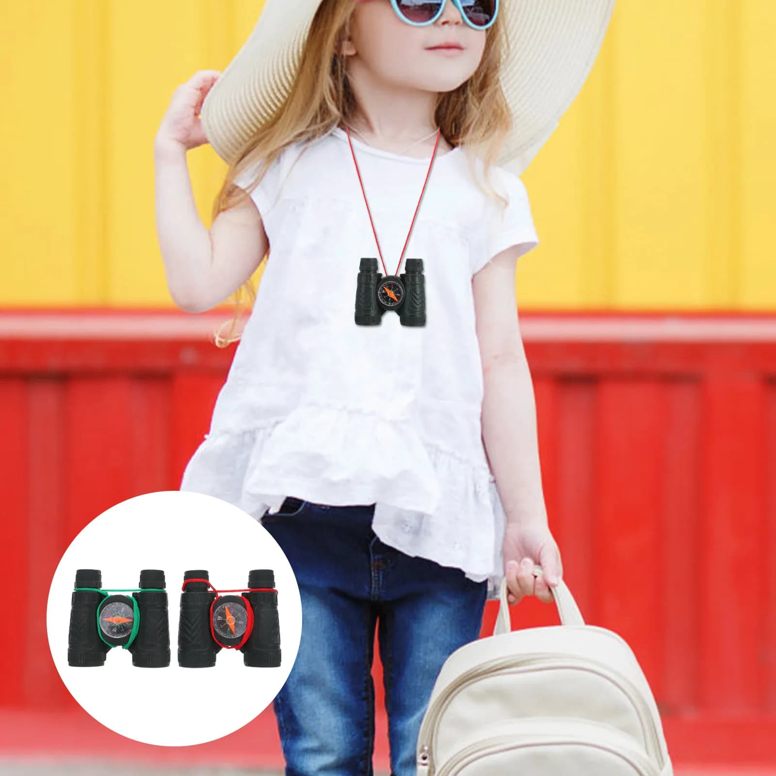 Set di 10 Mini Binocoli con Bussola per Bambini, Esplorazione all'Aperto, Escursionismo, Arrampicata, Turismo, Allenamento, Regalo