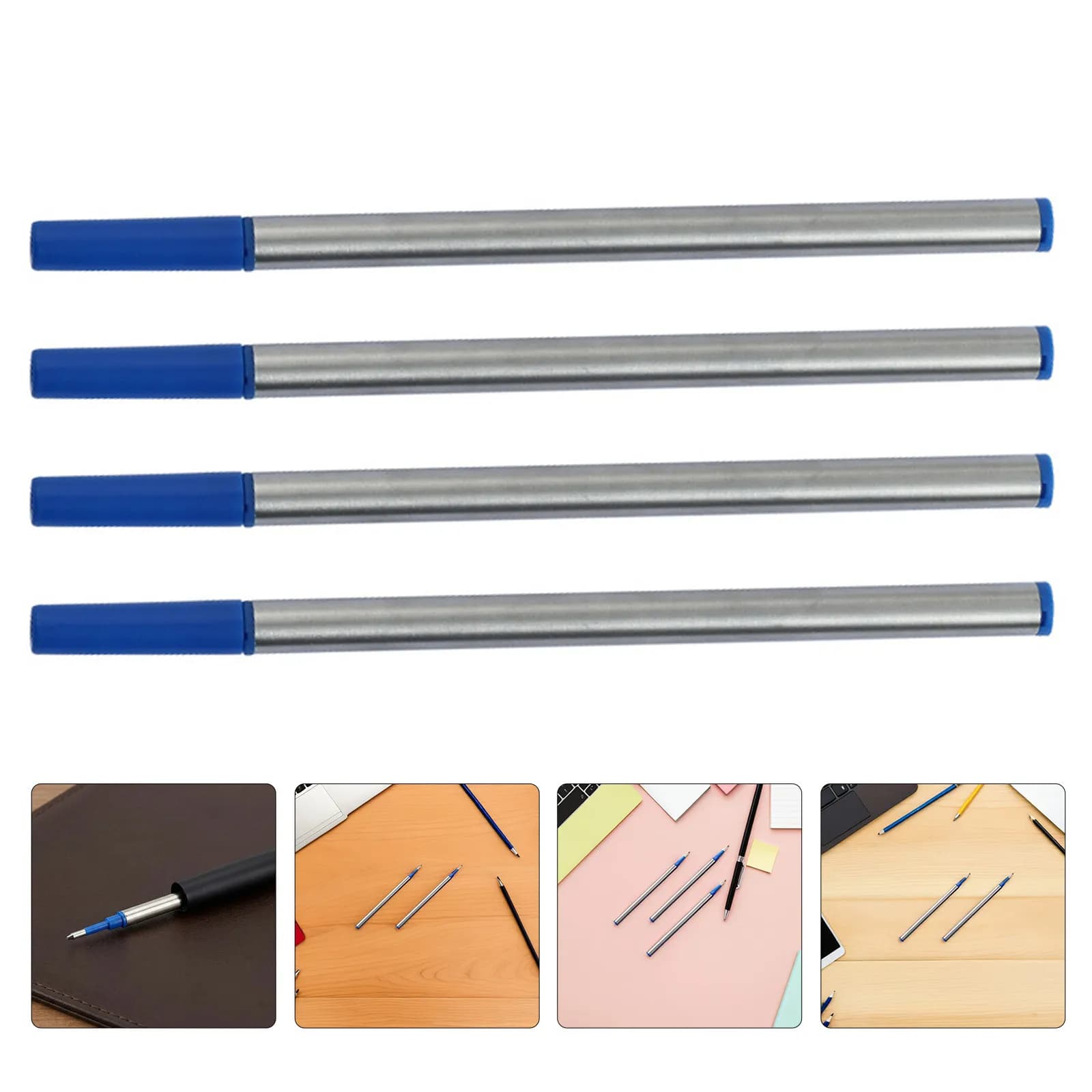 20 Pezzi Ricariche per Penne Gel da 0,7 mm, Cartucce di Inchiostro Sostituibili in Metallo per Scrittura Fluida, per Ufficio, Scuola, Planner e Appunti
