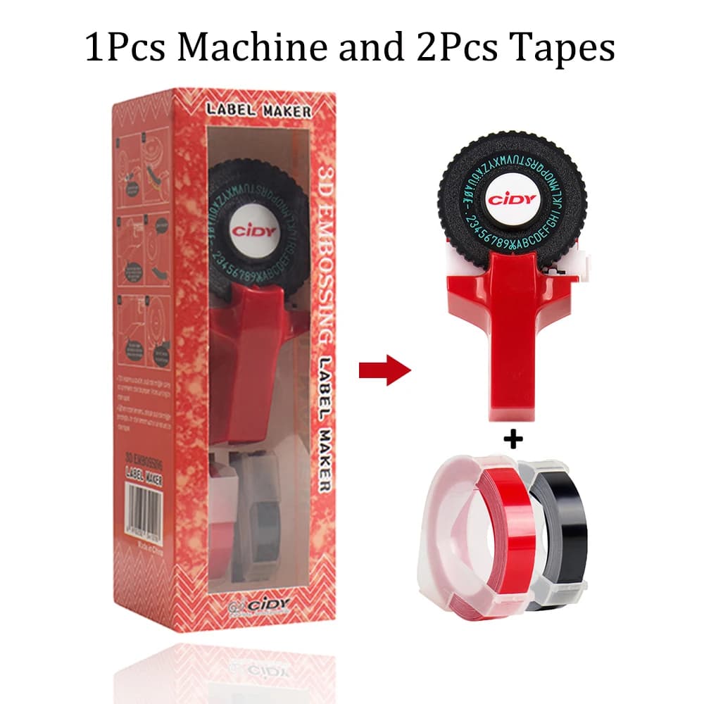 Nastro per etichette 3D con etichettatrice Cidy C101 Etichettatrice per goffratura 3D Sostituisci la macchina da scrivere Motex E101 Dymo 12965 1540