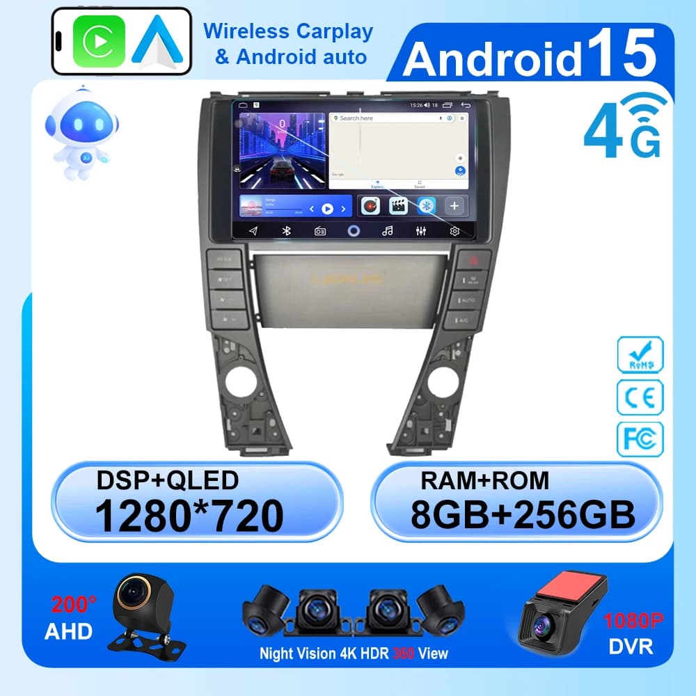 Android 13 Per Lexus ES350 5 V XV40 2006 - 2012 Autoradio Multimedia Video Player Navigazione stereo GPS No 2din 2 din dvd
