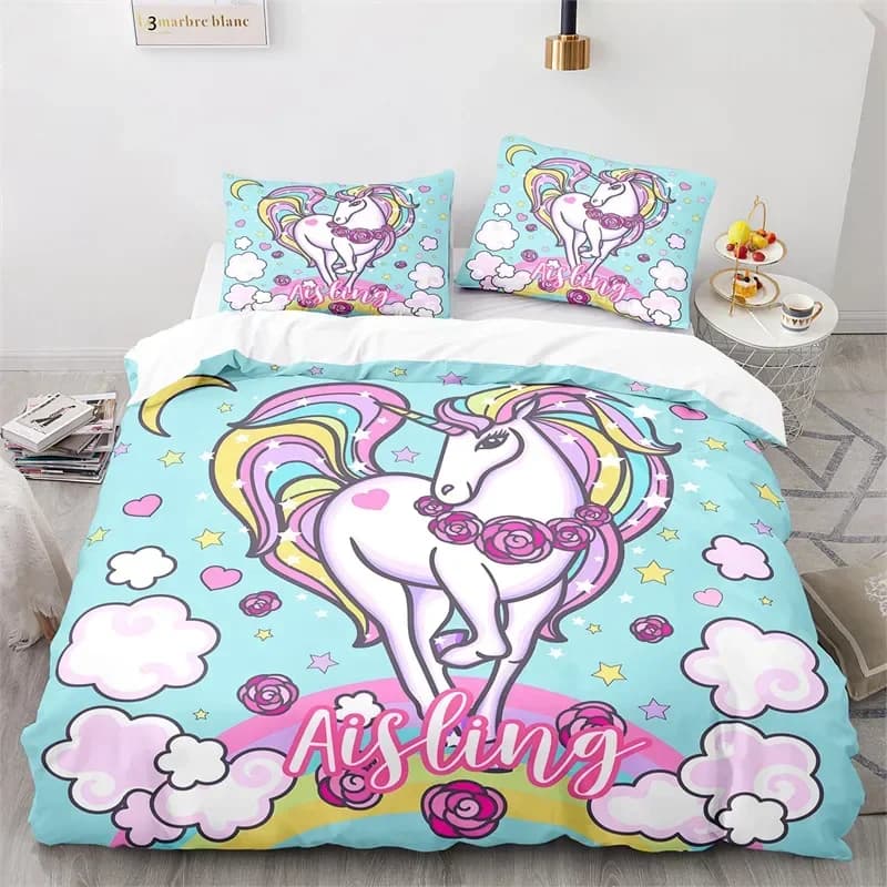 Magical Unicorn Ultra morbido e confortevole copripiumino copripiumino federa set biancheria da letto decorazione camera da letto per bambini tessili per la casa