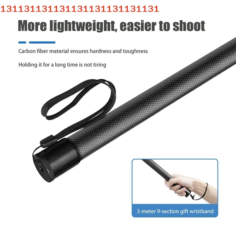 Extensible Selfie Auction in Invisible Carbon Fiber for Camera Overview Insta360, Adjustable Auction