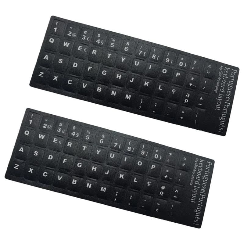 2 pezzi adesivi per tastiera portoghese lettera alfabeto notebook etichette adesive per pulsanti per computer desktop