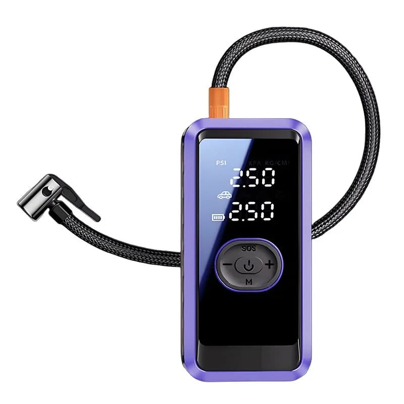 Compressore d'Aria per Auto 3-in-1 e Avviatore d'Emergenza con Display Digitale, Power Bank Portatile ad Alta Potenza e Booster di Emergenza per Batteria