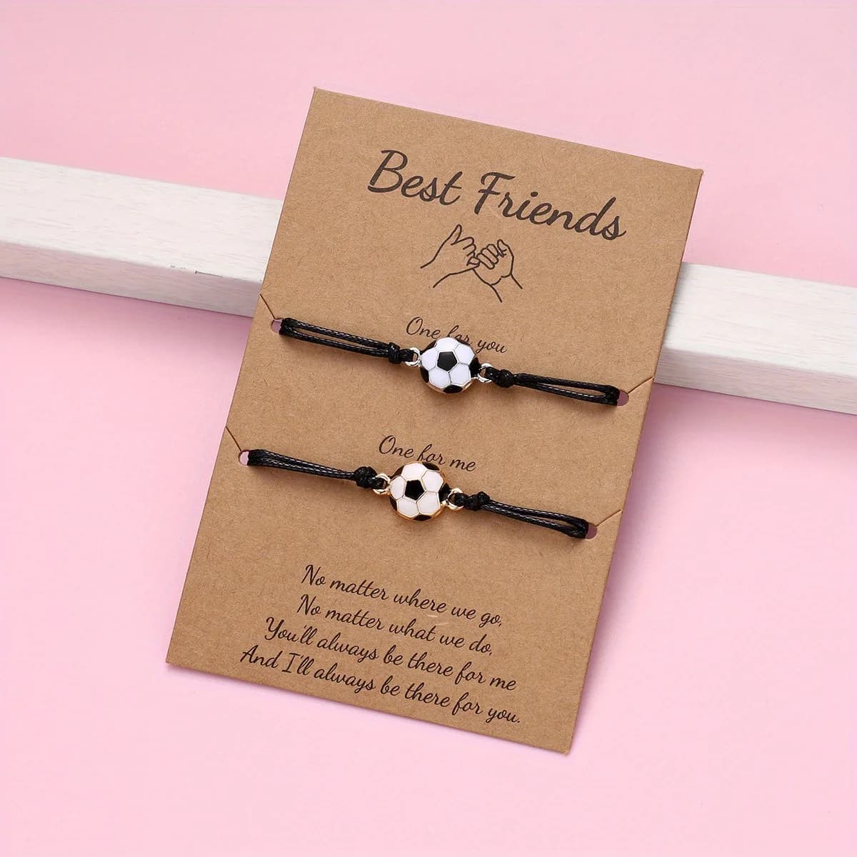 2 Pezzi Braccialetti Intrecciati per Tifosi di Calcio, Braccialetti di Coppia a Tema Calcistico, Gioielli Regalo per l'Amicizia