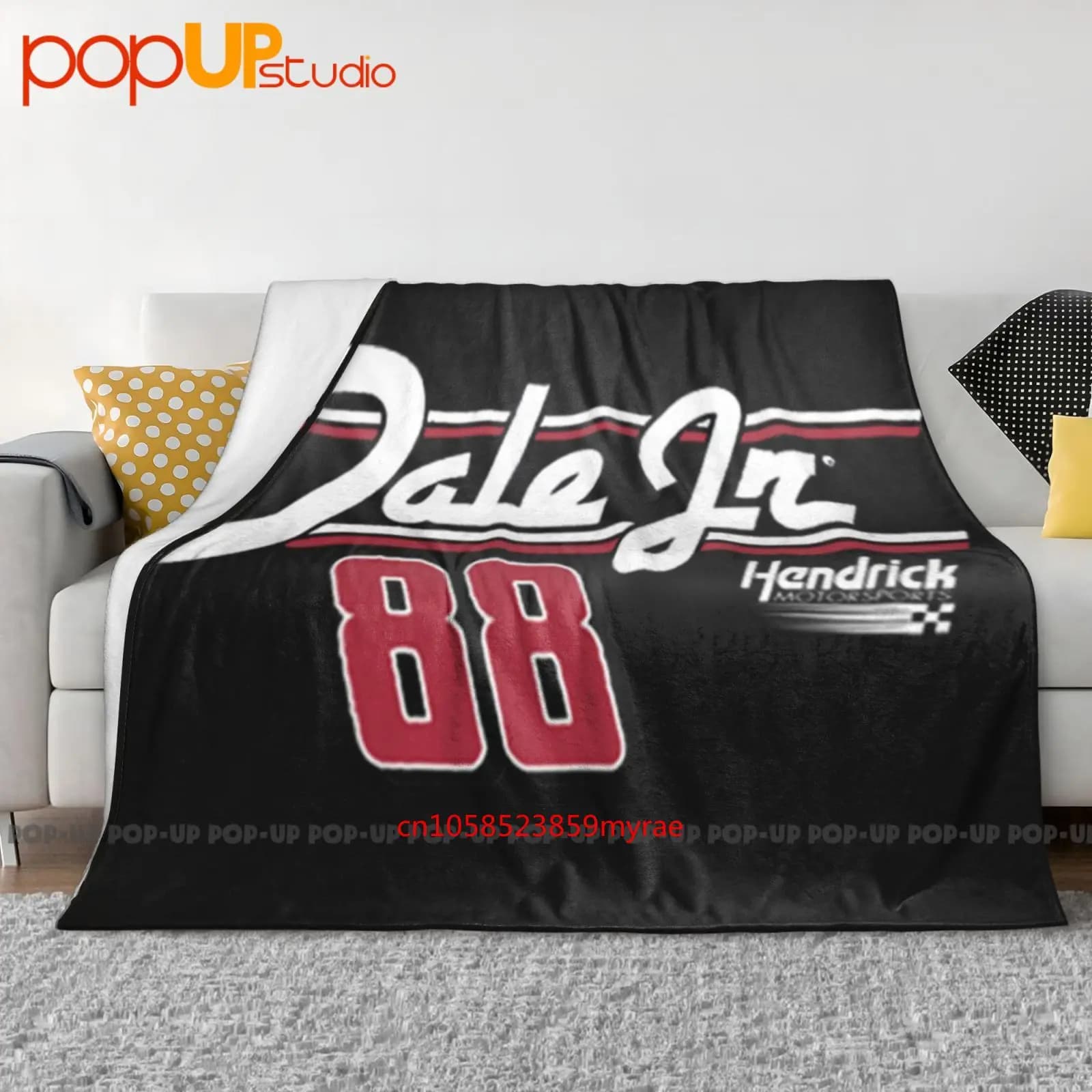 Dale Earnhardt Jr 2015 Bandiera a quadretti # 88 Copridivano invernale con coperta ultra morbida