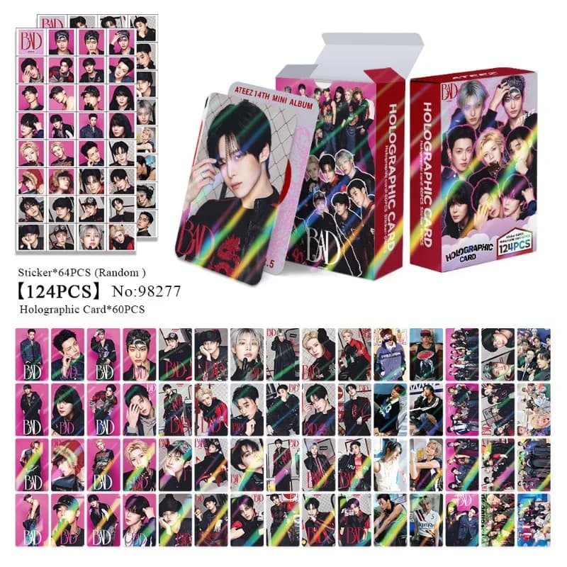 New Arrival 124Pcs HD Holographic Flash Lomo Photocards K‑Pop Style Mini Collectible Cards For Fans Collection Souvenir Present