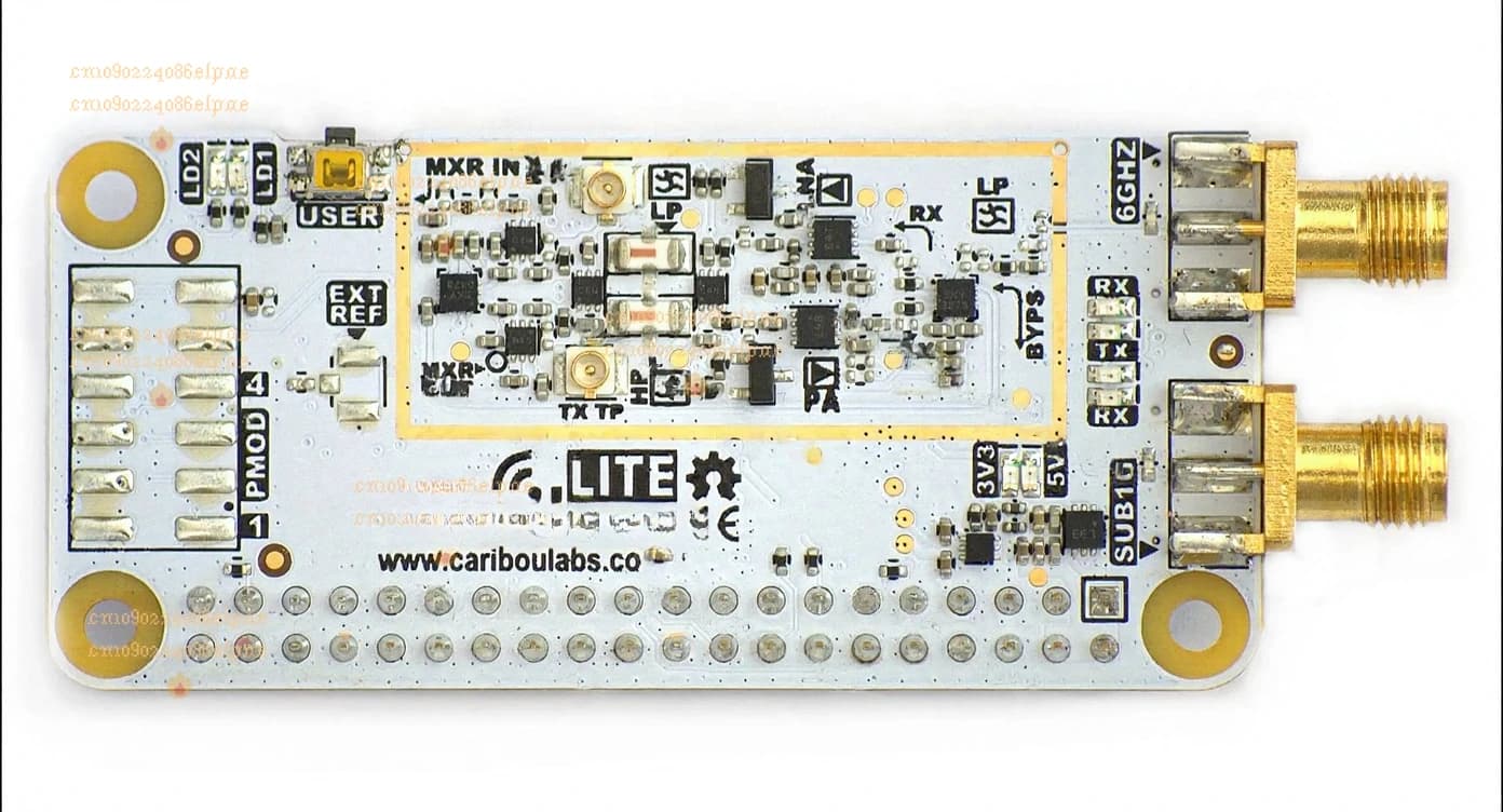 Cariboulite SDR Hat for Raspberry Pi, Open Source Double Channel 6 GHz