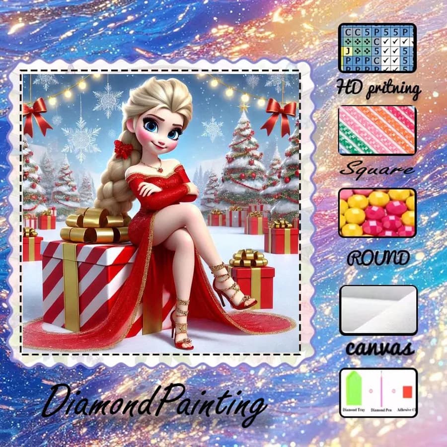 1 pezzo - Potdemiel-5D-DIY - Tessuto floccato - Trapano speciale - Set per pittura con diamanti - Natale, regali - Arte con diamanti