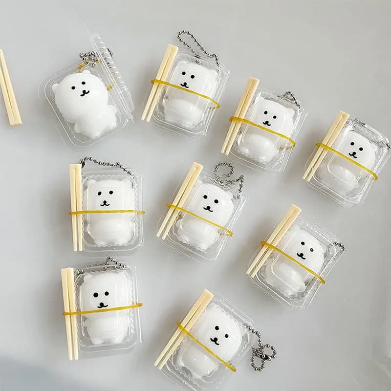 Cute Lunch Box Bear Squishy Toy, Ultra Soft Clay Texture Slow Rising Anti-Stress Squeeze Sensory Vent Toy