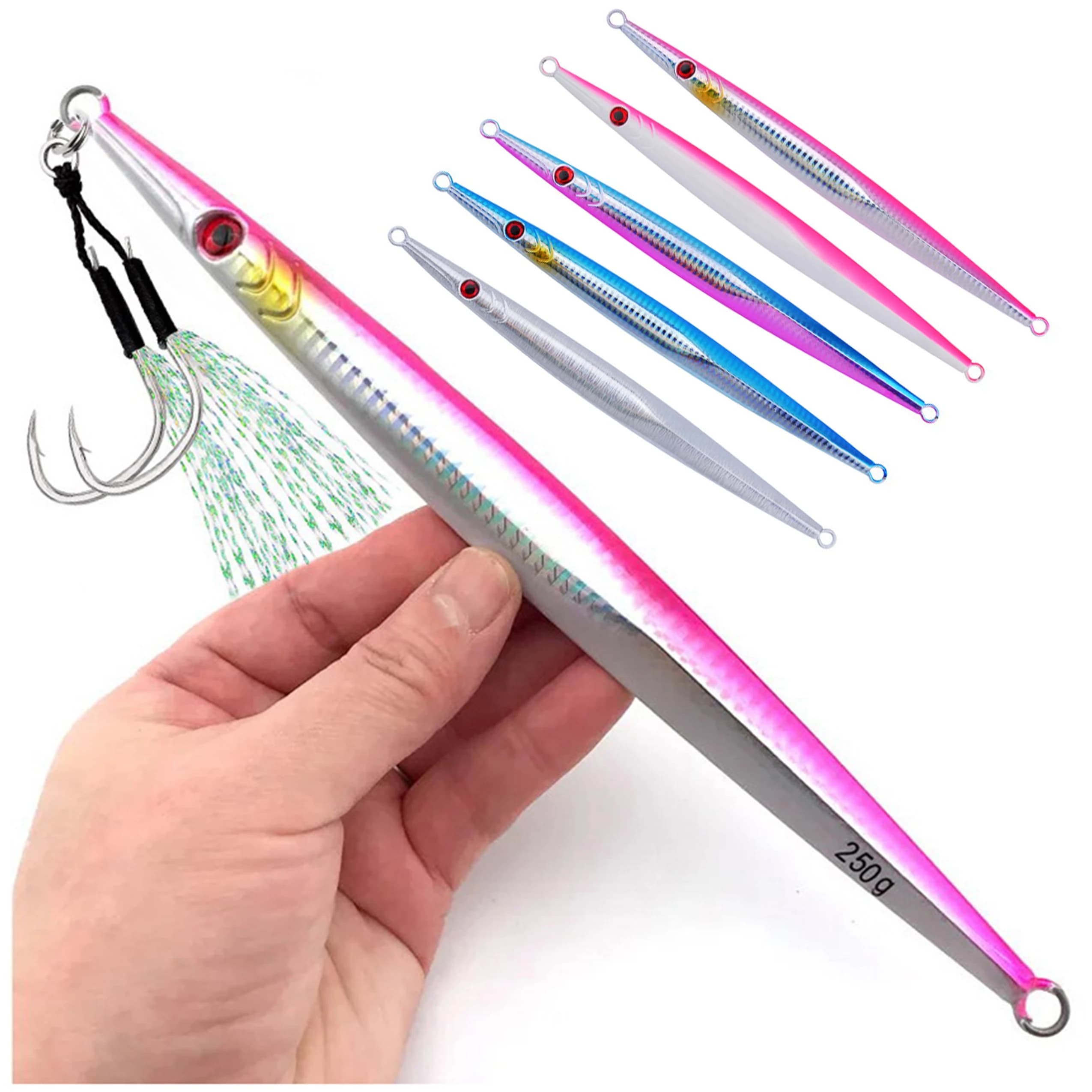 Piastra in ferro secondario Jig Pesca in mare Striscia lunga Piastra in ferro da disegno rapido Pesce Affondamento rapido e agitazione lenta Piastra in ferro luminosa 60g