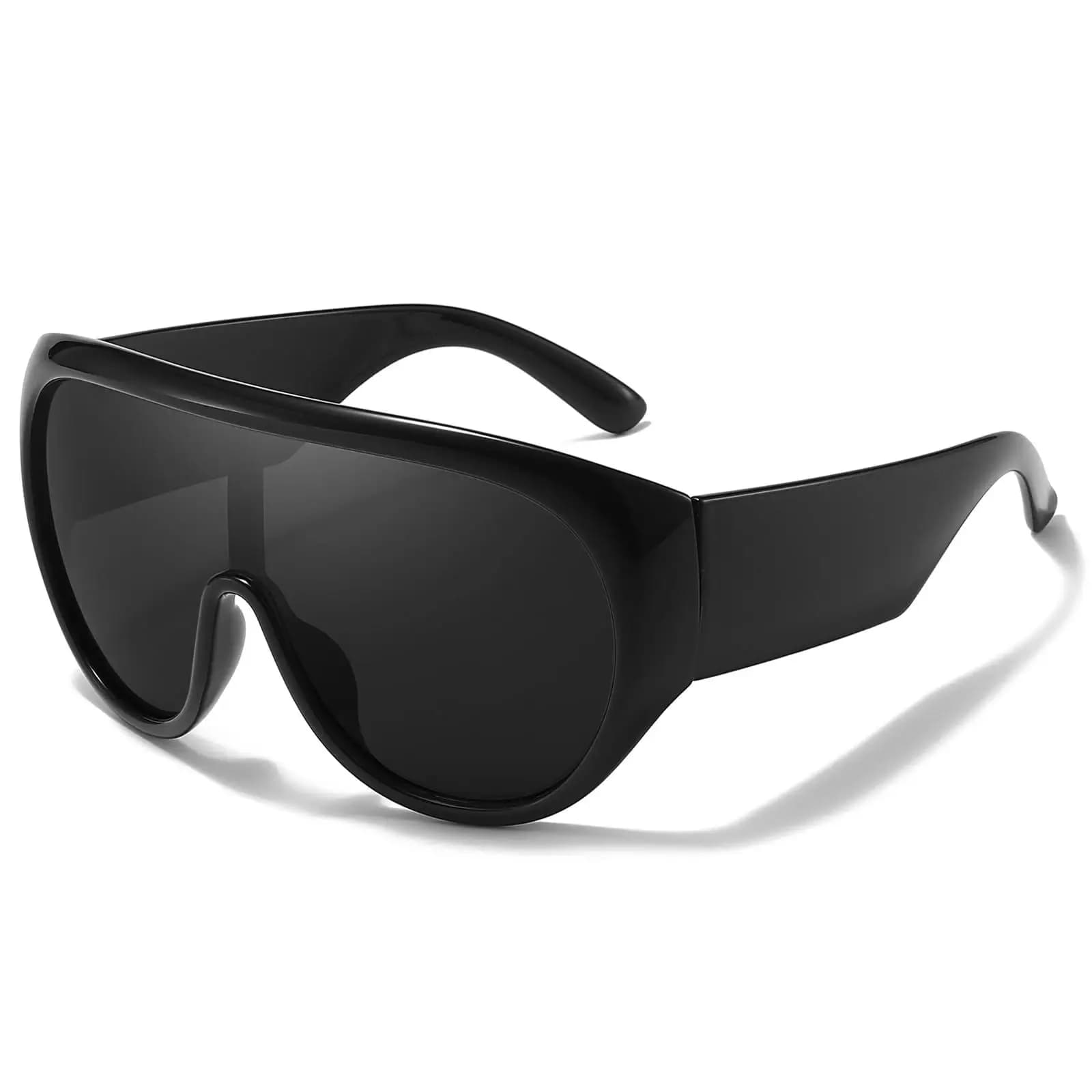 Oversized Women Sunglasses Retro 70s Pilot Thick Frame UV400 Plastic TAC Lens Clear Vision for Driving Beach City