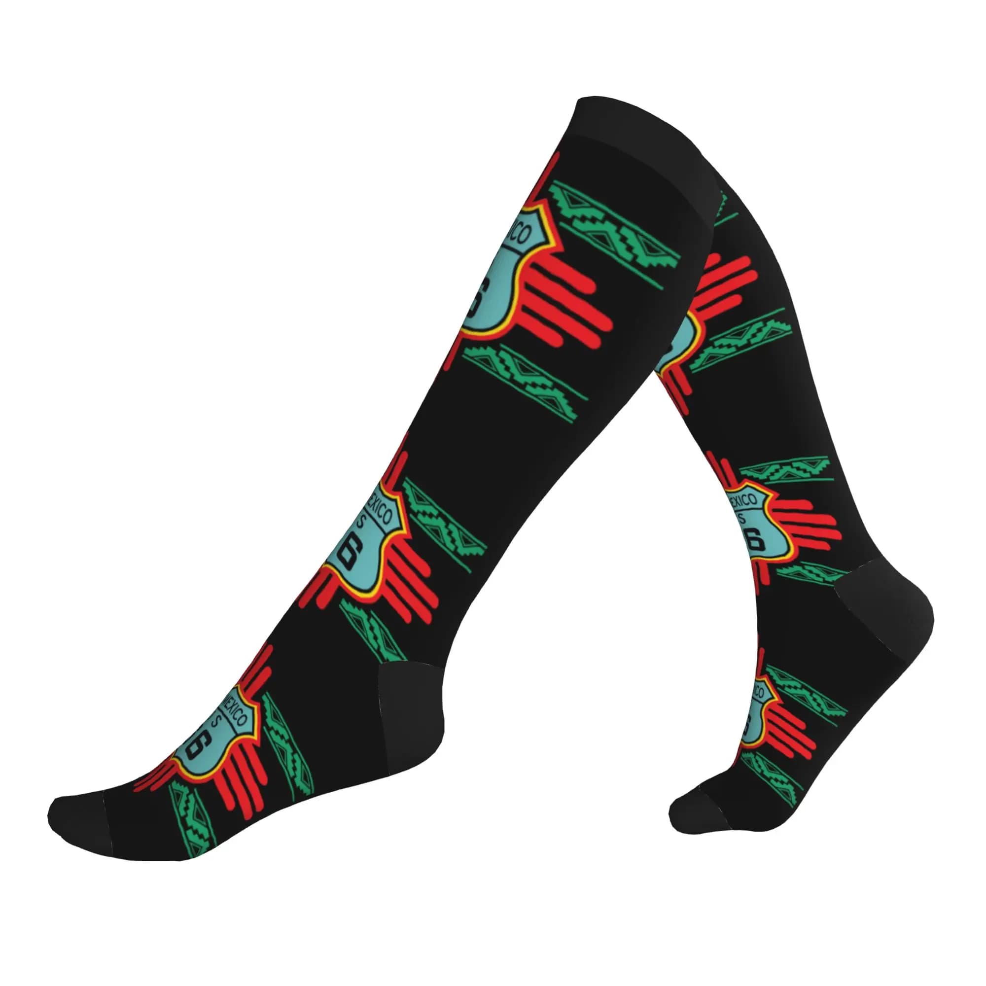 Cute Men's Motorcycle Tour Route 66 Dress Socks Unisex Breathbale Warm 3D Printed Sports Compression Socks