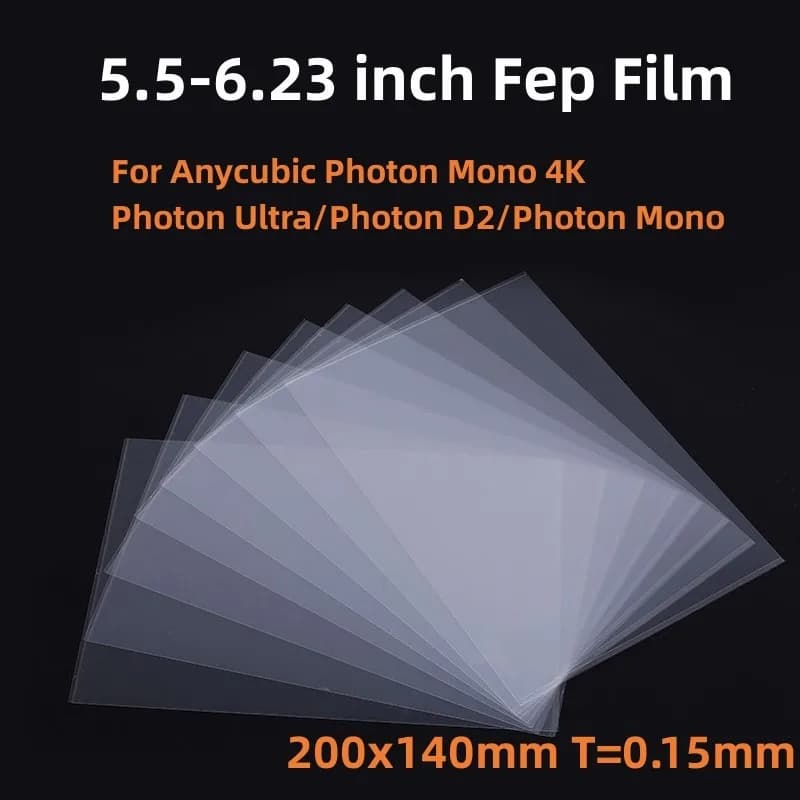 5 Pezzi Pellicola FEP 6.23 Pollici 200*140*0.15mm Per ANYCUBIC Photon Mono 4K Photon Ultra Photon D2 Elegoo 3D Parti Della Stampante Accessori LCD SLA