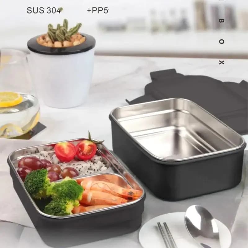 Children's 304 Stainless Steel Insulation Double Layer Lunch Box Student Multi Layer Creative Split Rectangular Food Container
