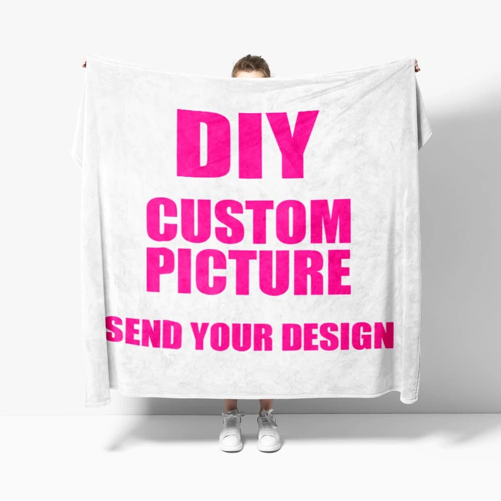 Flannel Custom Throw Blanket Throw DIY Lightweight Personalized Blanket for Sofa Couch Bed Decoration Warm