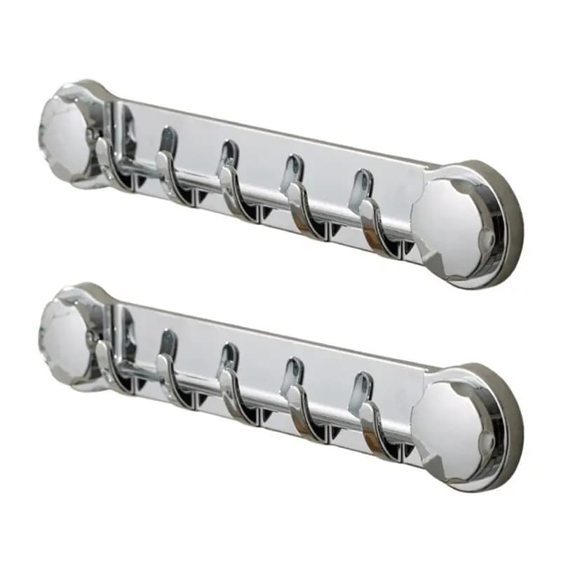ABXF-2PCS Ganci da parete multifunzionali per bagno, senza foratura, porta asciugamani, appendiabiti, porta accappatoi, barra appendiabiti, resistente