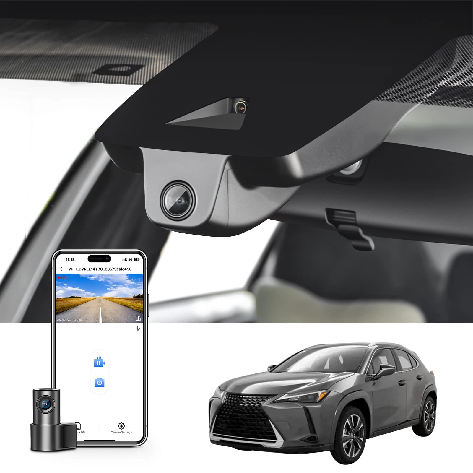 Dash Cam 4K per Auto Lexus NX 350 250 300 450h, Registratore Video 2018-2026 (Modelli A/B/C) con WiFi e APP GPS