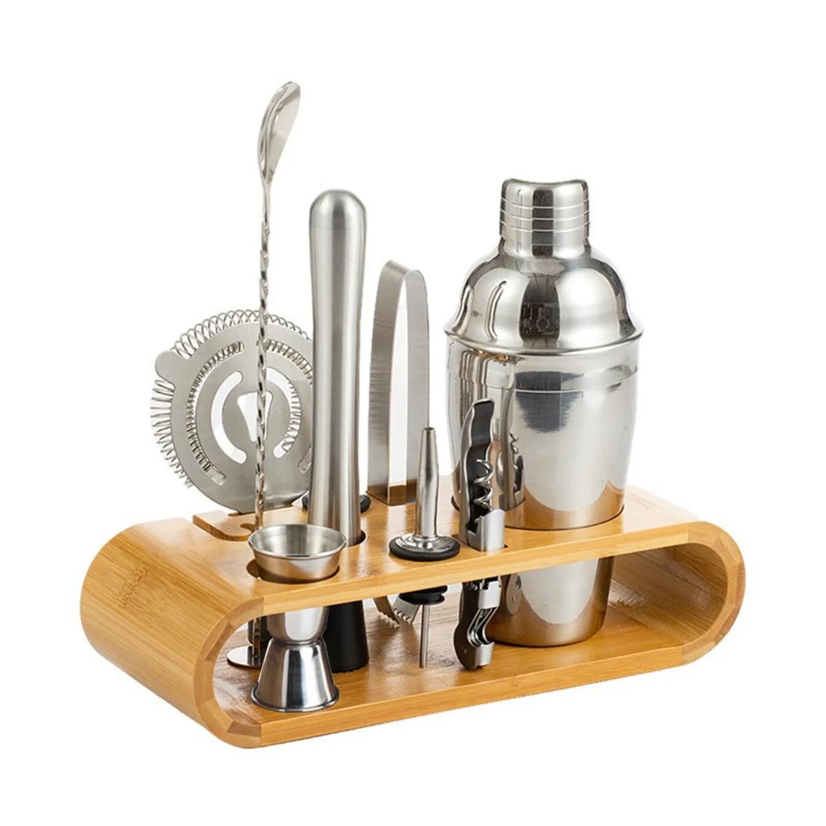 Set da 10 Pezzi per Cocktail, Shaker in Acciaio Inox e Set di Bicchieri per Bar Domestico, Kit da Barman