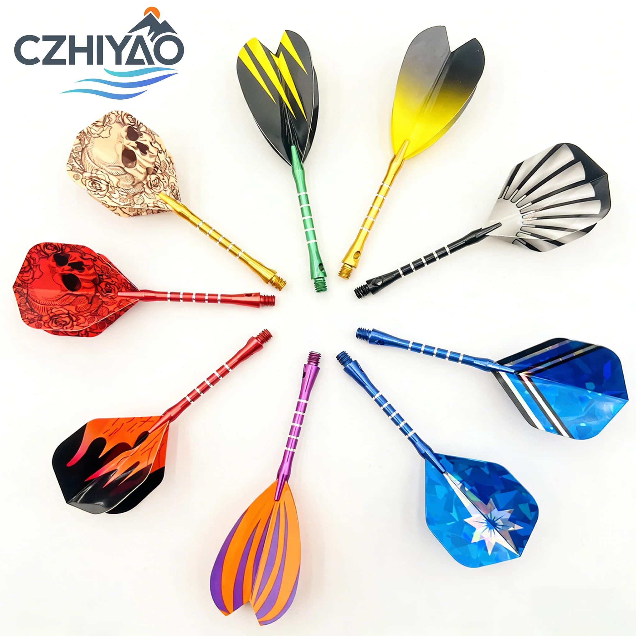 CZHIYAO 54pcs Dart Flights Replacement Dart Wings PVC Standard Dart Tail Accessories For Steel Tip Soft Tip Darts Game