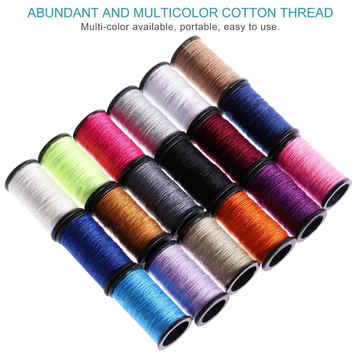 Kit da Cucito Premium 58 Pezzi per Casa, Viaggi, Campeggio, Decorazioni e Sartoria, Strumenti Organizzati ad Accesso Rapido, Astuccio Blu con Cerniera