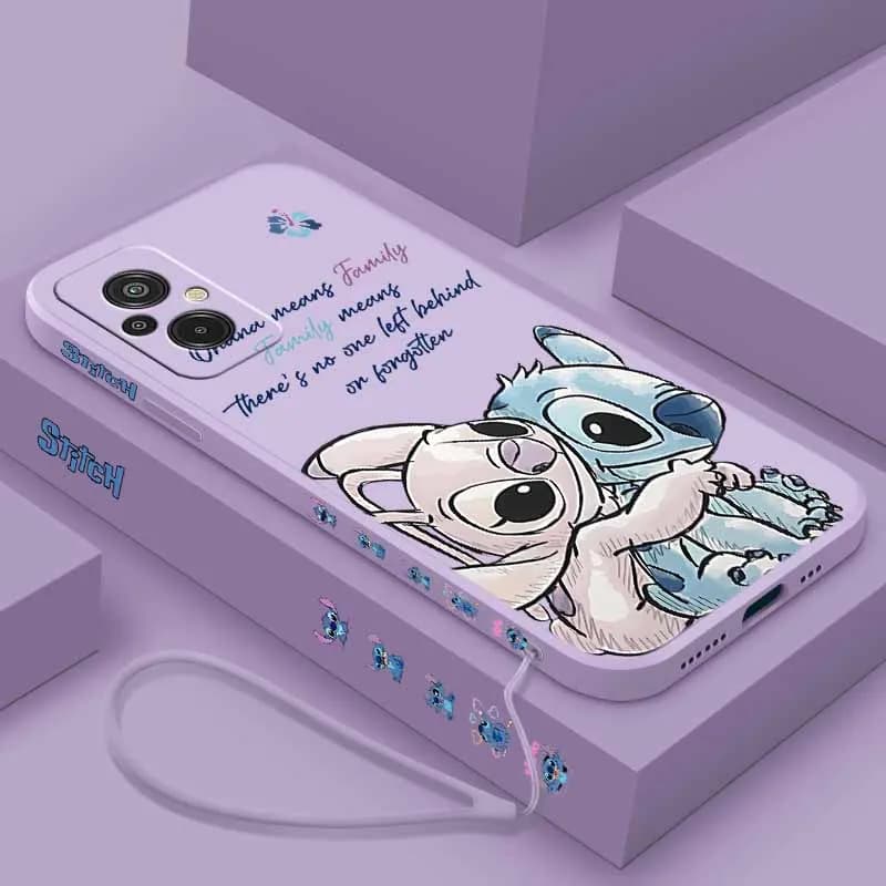 Disney Cute Stitch Phone Case For Xiaomi 17 15 15T 14 14T 13 12 11 POCO X8 X7 M7 F7 F8 Liquid Left Rope Soft Capa Silicone Funda