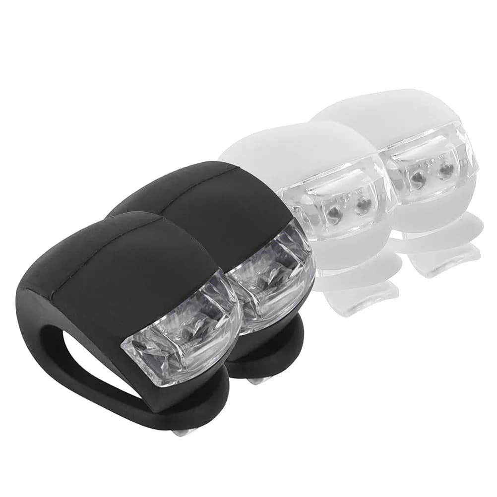 4 luci posteriori a LED per bicicletta, super luminose, in silicone, design a luce verso l'alto, facili da installare, per ciclisti.