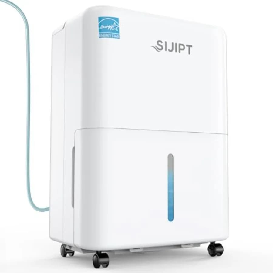 Deumidificatore da 80 Pinte con Pompa per Seminterrato, Casa, Grandi Ambienti, Bianco, Certificato Energy Star, Tubo di Scarico da 6,56 Pollici, Spegnimento Automatico 24H