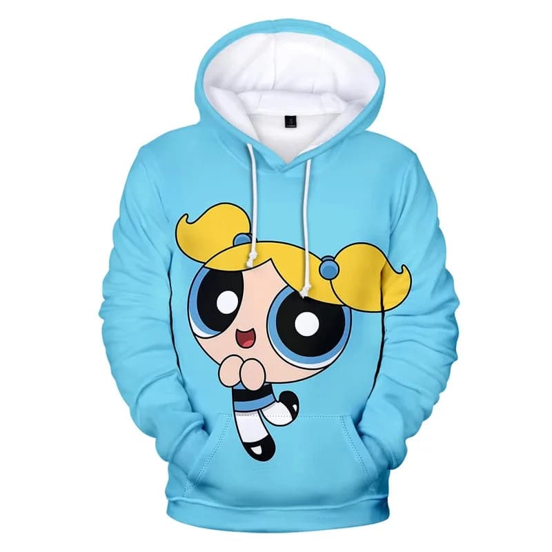 Kawaii Anime Powerpuff Cute Girls Hoodie Sweatshirt Men Women Spring Autumn Pullovers Harajujku Powerpuff Kids Anime Clothes