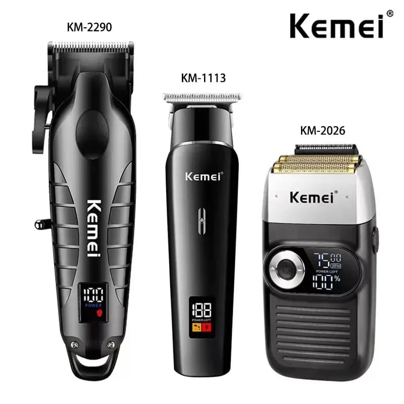 Kemei professional haircut kit, wireless men's shaver, barber hair cutter, USB shaver KM-2290 KM-1113 KM-2026