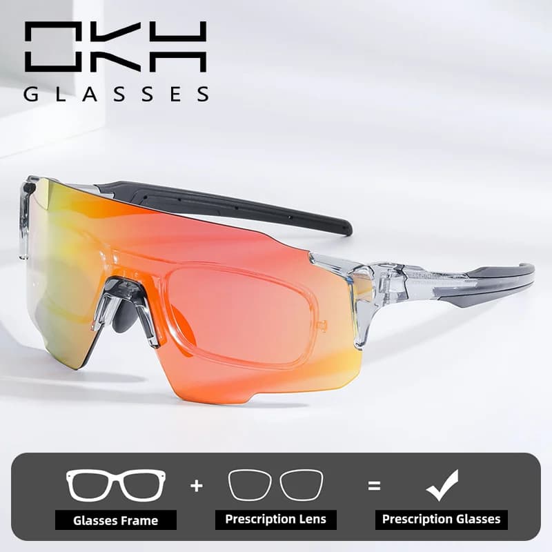 OKH New Outdoor Sports Running Prescription Sunglasses Cycling Glasses Myopia Eyewear Women and Men Anti-ultraviolet Sunglasses