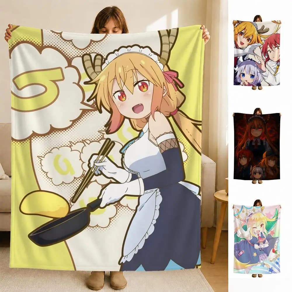 anime D-Dragon Maid K-Kobayashi Throw Soft Flannel Blanket for Bed Bedroom Sofa Picnic Throw Skin-friendly Breathable Gift Cover