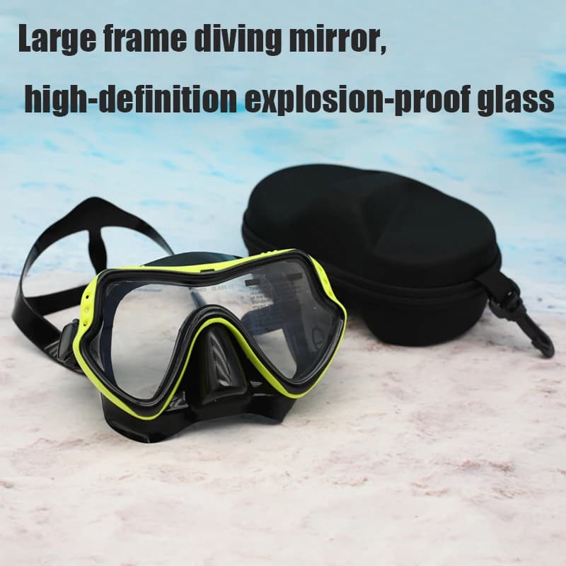 Scuba Diving Eyelets with Large Montature, High Definition Raincoats, Tempered Glass, Professional Scuba Diving and Snorkeling