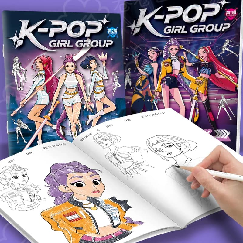2026 NEW Coloring Books Anime Cartoon Line Drawing Children's Sketch Picture Book Kid's Birthday Gift / Christmas Gift