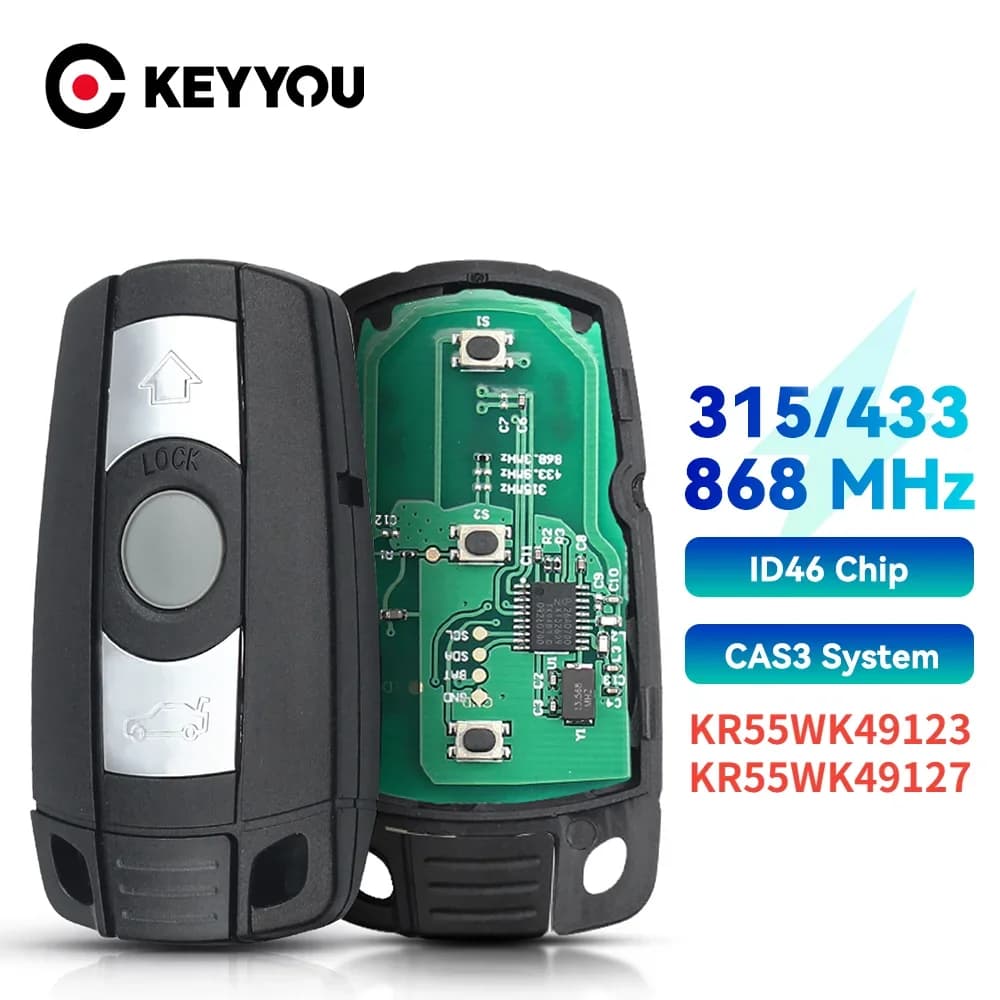 KEYYOU 1PCS KR55WK49123 Chiave A Distanza Dell'automobile 315/433/868MHz PCF7953 Per BMW CAS3 1/3/5/7 Serie X5 X6 E60 E61 E70 E71 E87 E90 Z4