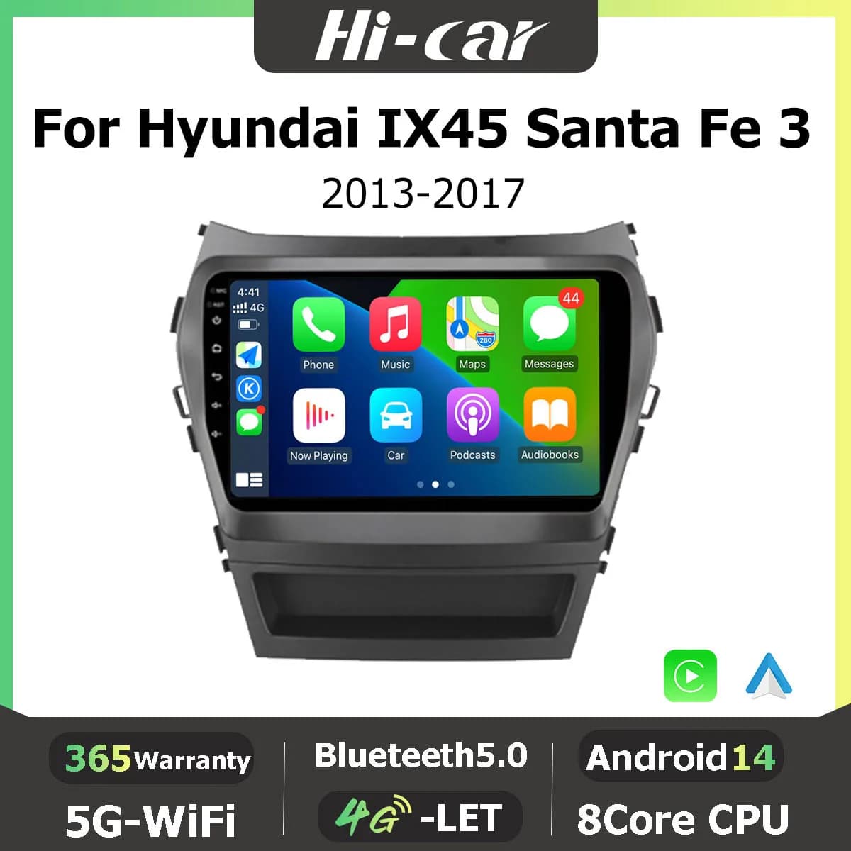 Android14 For Hyundai ix45 Santa Fe 3 2013-2017 2Din Android Car Radio Multimedia Video Player GPS Stereo CarPlay Head Unit