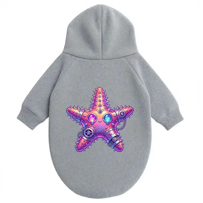 Dog Hoodie Autumn Winter Cute Pet Coat Steampunk Starfish Design Warm Outdoor Wear