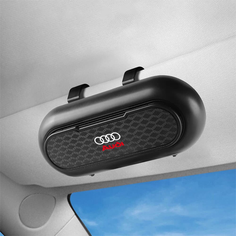 1pcs ABS Car Sun Visor Glasses Clip Metal Glasses box For Audi Sline A3 8P 8L 8V A4 B8 B6 B7 B9 A6 C6 C7 S5 A7 A5 Q5 Q3 TT A1 Q7